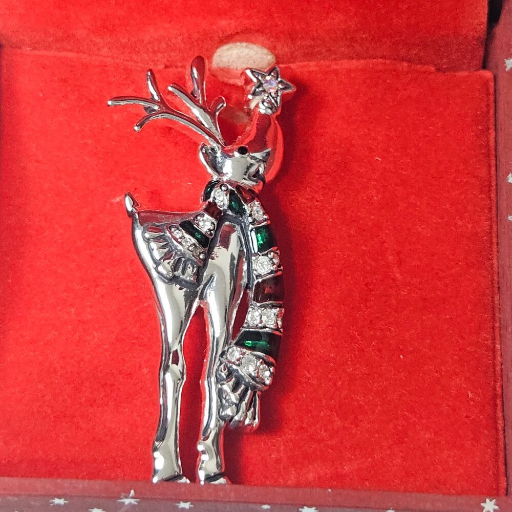 Merry & Bright Christmas Reindeer Pin